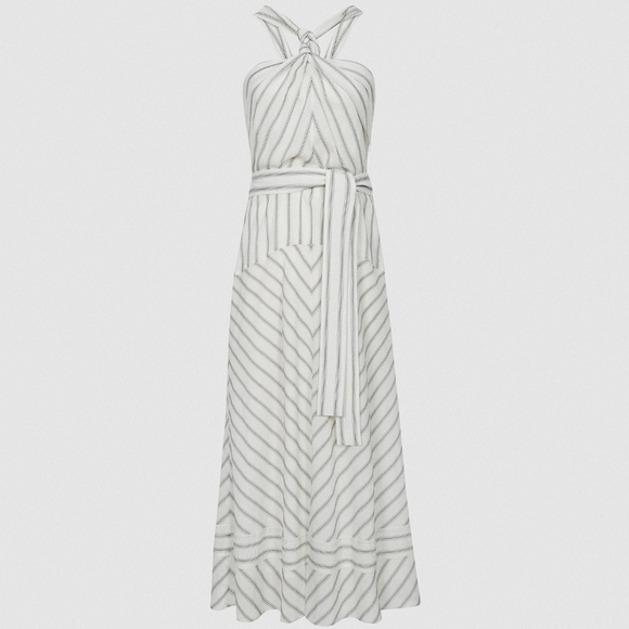 *1 Left!* NWT REISS | Bea Striped Midi Dress - Picture 6 of 10